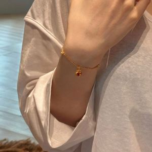 Dylam Tropical Style <b>Charm</b> 22K Gold Plated Tarnish Free S925 <b>Silver</b> Link Chain 5A Zircon Fruit Heart Pendant <b>Bracelets</b> for Women - Product Image 3