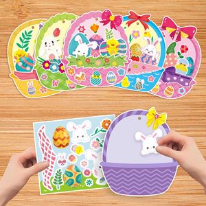Nouveau Kit de Cartes et Autocollants DIY Panier d'Œufs de Pâques Dessin Animé 2026 QS – Décoration et Cadeau Artisanal de Pâques - Product Image 1