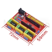Carte d'extension de pilote de moteur pas à pas CNC Shield V3 A4988 pour kit DIY d'imprimante 3D