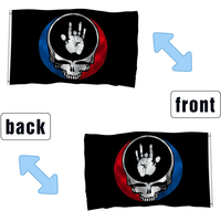 Drapeau Grateful Dead 3x5 pieds avec crâne et empreinte de main, bannière en polyester double face pour les fans de rock