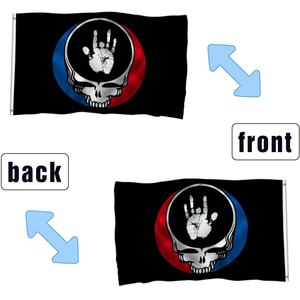<span class=keywords><strong>Drapeau</strong></span> Grateful Dead 3x5 pieds <span class=keywords><strong>avec</strong></span> crâne et empreinte <span class=keywords><strong>de</strong></span> main, bannière en polyester double face pour les fans <span class=keywords><strong>de</strong></span> rock - Product Image 2