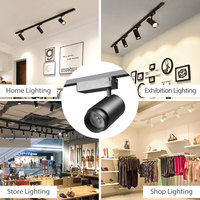 Projecteur LED sur rail, éclairage commercial, spots à grille, luminaires dimmables en aluminium, lampe de rail réglable 20W pour bureau