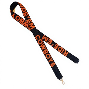 CRYSTAL CRAFT Ride 'Em Cowboys Sangle de sac vintage en sangle perlée écologique, design textuel noir et orange, tendance et à la mode - Product Image 1