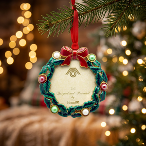 Gold Painted Metal Decorative Christmas Photo Ornament <b>Frames</b> 2x2 Inches Holiday Tree Decorations - Product Image 2