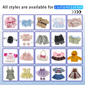 Ensemble de vêtements <span class=keywords><strong>en</strong></span> <span class=keywords><strong>velours</strong></span> à pois pour petites poupées, personnalisable avec logo d'usine, pour animaux <span class=keywords><strong>en</strong></span> peluche (ours, lapin), accessoires vestimentaires miniatures - Product Image 4