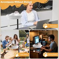 360 °   Lit de bureau pour chat de luxe rotatif, réglable en hauteur, confortable, avec coussin lavable et doux, cadre en métal, table pour chaton, pour l'hiver et les voyages