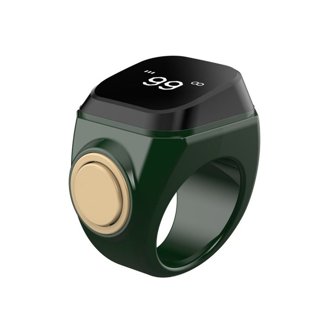 Muslim 2026 Iqibla Smart Tasbih Ring OLED Display Digital Tally Counter Zikr Tracker Prayer Reminder App Control 5 ATM Plastic