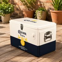 Glacière rétro vintage 20L avec couvercle métallique, couleurs personnalisées, étanche, isotherme, pour bière et boissons, comme cadeau promotionnel