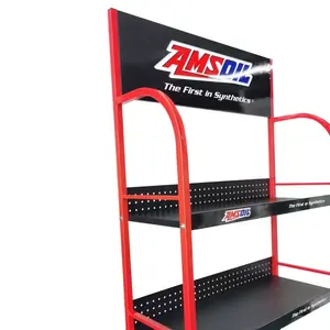 Garage Shop Durable Metal Auto Parts Engine Oil Display Rack Lubricants Oil Display Stand