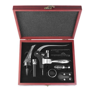 Lot de 8 tire-bouchons manuels en gros pour bouteilles de vin avec coffret en bois classique – Idéal comme cadeau - Product Image 3