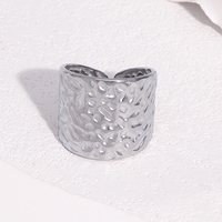 Beliebter Edelstahl Offener Ring Cool Minimalistisch 18K Vergoldet Wasserdicht Breit Verstellbar Damenring Mode Party Schmuck