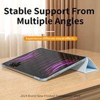 Vente chaude étui pour tablette PC translucide avec couverture en cuir PU pour iPad Air 13 pouces (M2) 2024