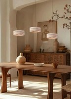 Lustres rectangulaires Wabi Sabi, lampes suspendues pour longue table à manger, restaurant, lampe suspendue en travertin LED, lustre créatif
