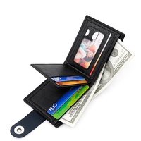 Dompet Pria Baru dengan Gesper Magnetik Sederhana, Tas Koin dengan Ritsleting, Banyak Slot Kartu, Dompet Pendek, Bahan Logam, Modis