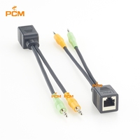 Kabel Breakout RJ45 Female ke Dual 3.5mm TRS 1/8'' Male untuk Sistem Siaran Audio Stereo AXIA Konsol Lawo Node AES EBU