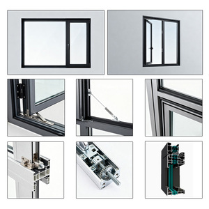 Rotura térmica a prueba de viento ahorro de energía triple acristalamiento ventanas abatibles de aluminio para inviernos - Product Image 6