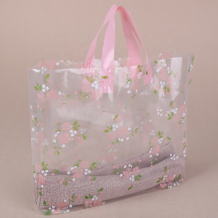 Reusable Promotional Plastic Tote Shopping Bags With Custom Logo In PE Material