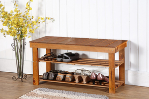 Banco de zapatos de madera maciza de alta calidad, gabinete de zapatos moderno-Almacenamiento de entrada, asiento y estante, proveedor mayorista - Product Image 2