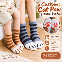 Chaussettes Patte de Chat pour Femme, Chaussettes Douces et Moelleuses à Motif Animalier, Antidérapantes, Chaussettes Pantoufles en Peluche, Chaussettes d'Hiver Confortables et Originales pour la Maison, Idéales pour les Cadeaux