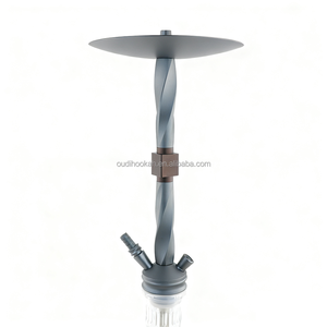 Color gris al por mayor mejor medio aluminio Hookah Shisha nuevo estilo silicona Hookah manguera accesorios para fumar - Product Image 3