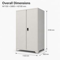 Armario de Herramientas de Acero Resistente con Doble Puerta, Cerradura Electrónica con Teclado, Estantes Ajustables, Patas Cónicas, Varios Colores para Garaje