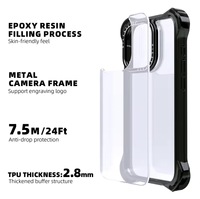 Coque de téléphone mobile antichoc Vkoo 7.5M pour iPhone 16 15 Pro Max, accessoires de protection en TPU+PC pour iPhone 17 15 14