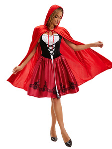 Costume di Halloween Cappuccetto Rosso Gotico per Adulti Unisex in Poliestere, Abito Medievale con Mantello per Cosplay - Product Image 2