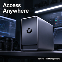 NAS Dual Bay Tanpa Disk, Maks 60TB, RK3568, Manajemen Foto AI, Pemutar Media 4K, Server Penyimpanan Cloud Pribadi yang Aman