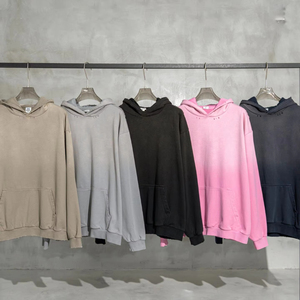 H5425 Automne Hiver Ventes Flash Personnalisées 458 Grammes Premium Distressed Oversized Hoodies Hommes Femmes - Product Image 4