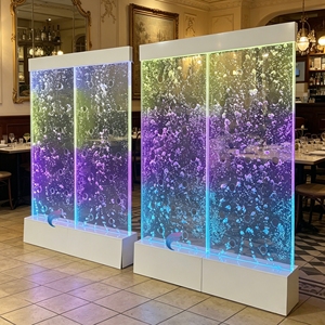 Contemporary Acrylic LED Color-Changing Bubble Wall Water Panel Floor Standing/Wall Hanging Customizable Size Room <b>Screen</b> - Product Image 1