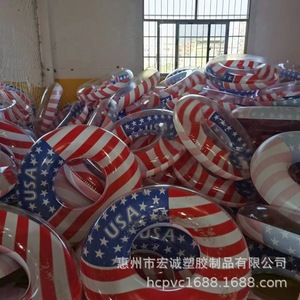 Pvc <b>Inflatable</b> Swim Ring 100Cm Usa Flag Design For Adults Water Fun - Product Image 1