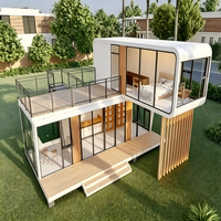 Cabine modulaire mobile haut de gamme en forme de pomme, maison préfabriquée en conteneur pour hôtel, petit hôtel de vacances, villa