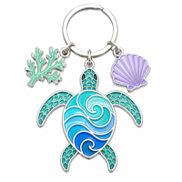 Porte-clés promotionnels Seychelles personnalisés avec logo, en alliage de zinc et émail souple, thème tropical tendance, souvenir de vacances, directement de l'usine marine