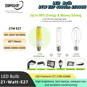 Bombillas LED E27 de Alto Brillo, 21 W, Blancas, Transparentes, Diodos Emisores de Luz de Filamento, Lámparas de Calle, Reemplazo de Tubos de Lámparas de <span class=keywords><strong>Sodio</strong></span> - Product Image 3