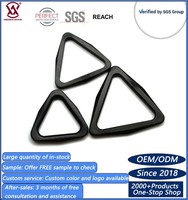 Perlengkapan Kerah Hewan Peliharaan Ramah Lingkungan Tahan Lama dari POM, Gesper Lengkung Hitam, Cincin D Segitiga, Ukuran 1 Inch 32mm 1.5 Inch, Pasokan Pabrik