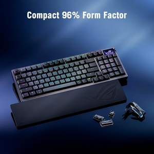 Clavier de jeu sans fil ASUS ROG Azoth 96 HE, 96 % taille standard, tri-mode, interrupteurs magnétiques remplaçables à chaud, rétroéclairage RVB - Product Image 5