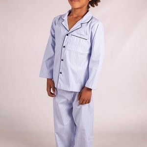Enfants Garçons Pyjama Rayé Ensembles Printemps Été Simple Boutonnage Pipping Mode Casual Deux Pièces Ensemble Pyjamas pour Garçons 9-13 Ans - Product Image 4