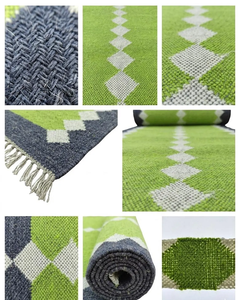 Boho <b>Rustic</b> Southwestern Area <b>Rug</b> | Handmade Wool Geometric Tribal Carpet for Farmhouse Living Room Bedroom Home Decor - Product Image 6