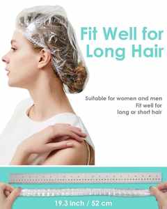 <span class=keywords><strong>Bonnet</strong></span> <span class=keywords><strong>de</strong></span> douche jetable en PE imperméable, biodégradable, anti-huile et anti-poussière, épaissi et élastique, à prix avantageux et très demandé - Product Image 2