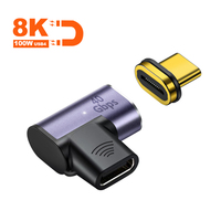 Adaptador Magnético VCOM USB4 Tipo C a C, Conector USB-C en Forma de L, Carga PD de 100W, Datos de 40Gbps, Video 8K