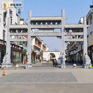 Arche en pierre Jiahua, portail en marbre de style chinois pour l'entrée du parc, décoration paysagère, design durable - Product Image 1