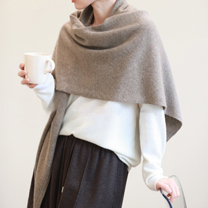 Écharpe en <span class=keywords><strong>laine</strong></span> grise à gros triangle, vente promotionnelle, écharpe tricotée <span class=keywords><strong>pour</strong></span> femmes, automne/hiver, protection du cou, taille - Product Image 3