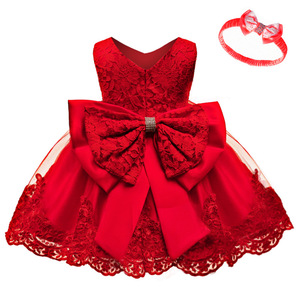 Nuevo Diseño Vestido de Princesa para Niñas con Lazo Floral y Encaje Sin Mangas, Falda de Alta Calidad para Usar en Cumpleaños de Verano - Product Image 1