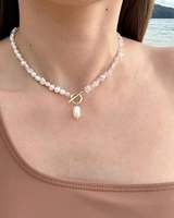 Collier demi-collier fait main en perles d'eau douce et en tourmaline colorée, longueur personnalisée, collier ras du cou en acier inoxydable doré, fermoir OT