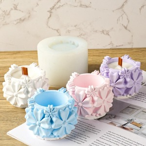 Silicone <b>Mold</b> For Petal Relief Candlestick 3D Flower Shape DIY Plaster <b>Candle</b> Holder Wedding Craft <b>Mold</b> - Product Image 1