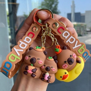 Capibala Cute Doll <b>Keychain</b> Small Rubber Machine Bag Hanging Accessories for Car & Small Gift Wholesale - Product Image 4