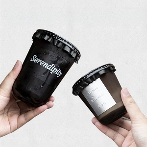 แก้วพลาสติก PET สีดำขนาด 12/14/16 ออนซ์ แบบใช้แล้วทิ้ง พร้อมฝาโดม สำหรับเครื่องดื่มเย็น สามารถสกรีนโลโก้ได้ - Product Image 3