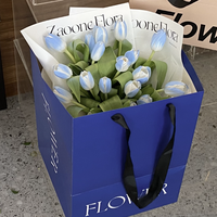 Sac pliable Portable pour fleurs roses, emballages en papier pour composition de bouquets, sacs de transport, boîte pour emballage de fleurs