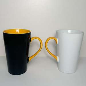 Custom Ceramic <b>Mug</b> Straight Shape With Handle Single Cup Promotional Drinkware Zibo Origin Part Number 7111 - Product Image 5