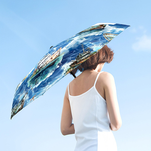 1 Parapluie Pliant Personnalisé avec Nom de Bateau et Motif Marin, Sans Minimum de Commande, Cadeau d'Aventure <span class=keywords><strong>en</strong></span> Mer, Impression UV, Parapluie Personnalisé - Product Image 4